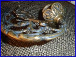 Bronze Vict. Style Gothic Griffin Dragon Gargoyle Wall Mounted Candle Holders