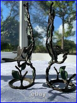 Bronze Wall Decorative Holder Candle Vase Vintage Forged Metal Art Home Design