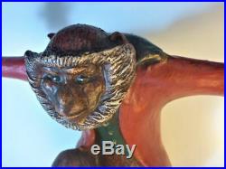 Butler Bearded SNOW MONKEY WALL Candle Holder painted RED COAT WHIMSICAL Huebbe