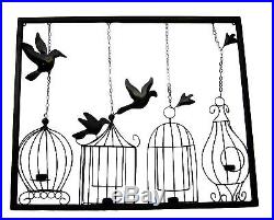 CANDLE HOLDER CAGE Metal Wall Art Suitable for Indoor/Outdoor Use 102 cm wide