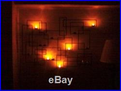 CIRCUIT METAL WALL CANDLE HOLDER Board Sculpture Art Sconce Abstract est $175.00
