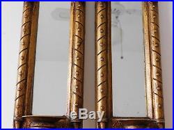 C. 19th Antique French Gilt Wooden Candle Wall Sconces Candle Holders Pair