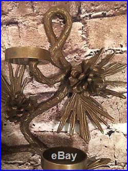 Cabin Decor Rustic E Bauer Wall Candle Holder Sconce Pinecone Brass 22 Inches