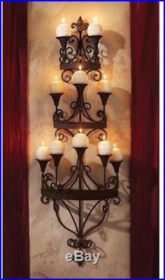 Candle Chandelier Wall Sconce Black Antique Light Holder Handcrafted Candlelight