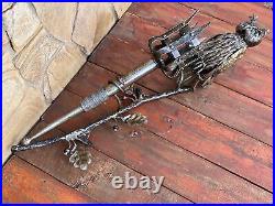 Candle Holder Torch Metal Stick Iron Anniverary Wall