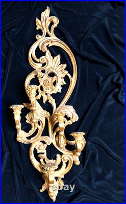 Candle Holder Wall Mount, Wall Fireplace Decor, Gilded in Genuine 22k Gold Leaf