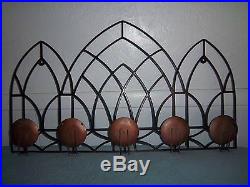 Candle Holders 2 Very Large Set Black Wrought Iron Church Window Entry Wall Art