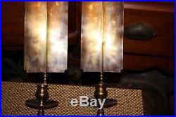 Candle Holders Wall Mounted Pair Brass Metal Back Plate Vintage Sconces