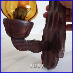 Candle Wooden Hanging Wall Retro Wood Natural Vintage Candlestick Home Decor Old