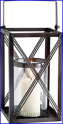 Candleholder Candlestick CYAN DESIGN ASHBROOK Large Dark Copper Iron Glass