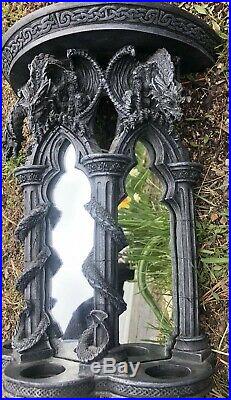 Castle Dragon Wall Fantasy Art Sconce Gothic Medieval Mirror/Candle Holder 18