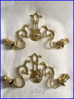 Colonial Williamsburg Brass Wall Sconces Pair Double Candle Holders