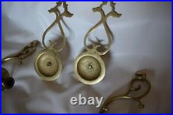 Colonial Williamsburg Restoration Virginia Metal Crafters Brass Pair Candle Wall