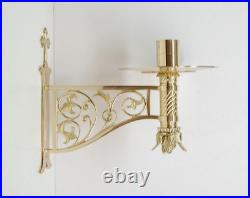 Consecration Candlesticks Wall Mount Brass Church Candle Holders #252