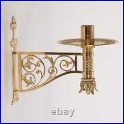 Consecration Candlesticks Wall Mount Brass Church Candle Holders #252