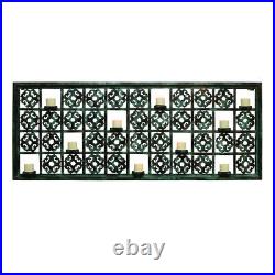 Cutout Gray Green Wall 10 Votive Candle Holder Iron Fretwork Sconce Wall Plaque