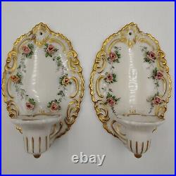 DRESDEN Germany Wall Mirror and Wall Sconces Candle Holders
