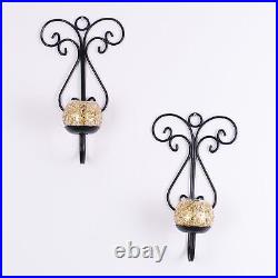Decorative Tea Light Candle Holder, Butterfly Wall Sconce Set of 2, Hand Pain