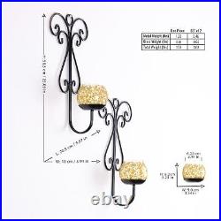 Decorative Tea Light Candle Holder, Butterfly Wall Sconce Set of 2, Hand Pain