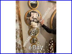 Designer 48 Modern Art Deco Gold Metal Mirror Hailey Wall Sconce Candle Holder