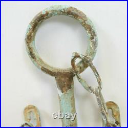 Distressed Metal Anchor & Chain Wall Art, Candle Holder, Nautical Robin Egg Blue