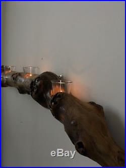 Driftwood Wall Candle Holder Handmade Hand Carved Quite Large 5ft long
