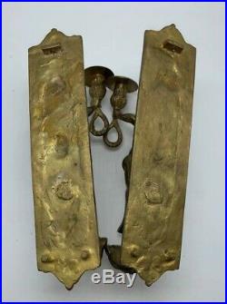 ESTATE antique/vintage Bronze/Brass CHERUB ANGELS Sconces WALL candle holders
