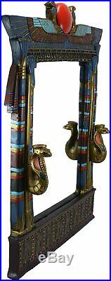 Ebros Egyptian Cobras with Isis and Ra Wall Mirror with 2 Candle Holders Plaque