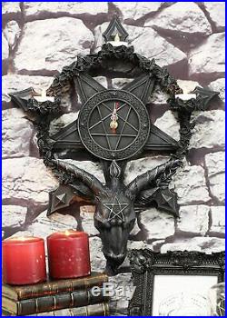 Ebros Samael Lilith Baphomet Hanging Wall Clock Candle Holder Decor Plaque 19 H