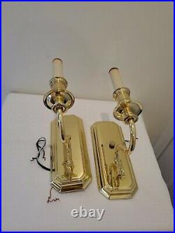 Electric Baldwin Brass Wall SCONCES Display candle holder, pair 8 3/4 tall