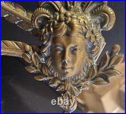 Estate French Brass Ornate 3 Arm Wall Sconce Candle Holder Rocco Style Beautiful