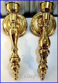 Ethan Allen Brass Candle holders Wall Sconces Vintage Approximately 12 HEAVY