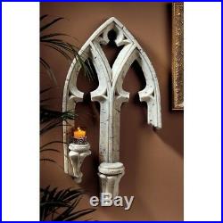 European Gothic Architecture Double Ledge Candle Holder Wall Fragment Sconce
