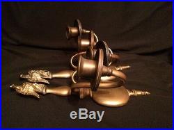 FAB! Antique Pair Federal Eagle Bronze/ Brass Double Arm Wall Candle Holder