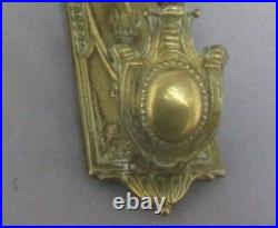 French Antique Solid Brass Putti Cherub Angel Wall Mount Candle Holder art deco
