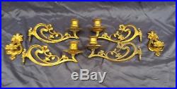 French Art Nouveau set of 2 Wall Piano Candle Holders