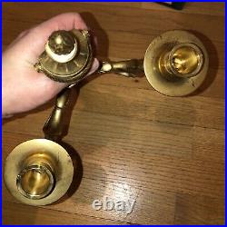 French LOUIS XVI Cast Brass Gold Wall Candle Holder Sconce Swag Urn 2 Arm