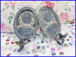GOTHIC Grungy Style Candle Wall SCONCES Holders Floral Roses WREATHS Pie Crust 2