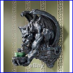 Gargoyle Gargouille Statue Wall Candle Holder Medieval Gothic Halloween Decor