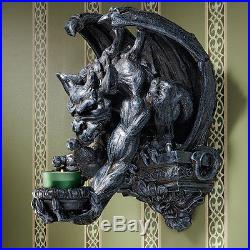Gargoyle Gargouille Statue Wall Candle Holder Medieval Gothic Halloween Decor