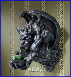 Gargoyle Statue Candle Holder Winged Dragon Sculpture Wall Sconce Gothic Decor