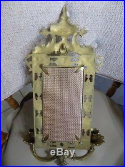Glo-mar Brass Wall Beveled Mirror Candle Holder Pair Sconce H. W. Regency (11)