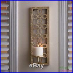 Gold Metal Finish Tealight Wall Sconce Candle Holder 16.5 Metal Wall Art Decor