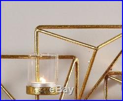 Gold Wall Sconce Modern Candle Holder Geometric Vintage Tea Light Votive Candles