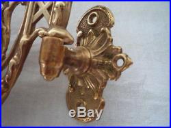 Good Pair Brass Gothic Decor Griffin Candle Sconces Wall Candle Holders