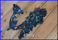 Gothic Gypsy Cast Iron Wall Candle Holder Greenman Warrior & Horse sconce
