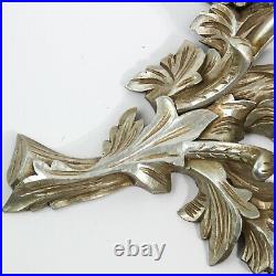 Grand Aged Gold Wall Scones Set With Detailed Traditional Leaf Design 27.5 Tall
