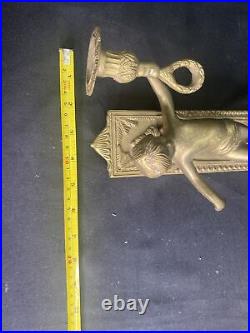 Great PAIR BRASS cherub Sconce Wall Candle Stick Holder VINTAGE Italian