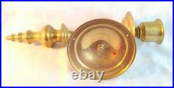 HAUNTED Vintage Pair Brass Wall Sconce Mounted Candlestick Holders