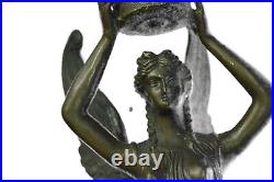 Hand Made Sconce Wall Mount Genuine Bronze Fairy Sculpture Figurine Figure